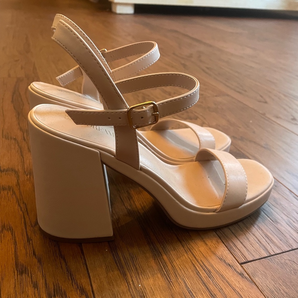Nude Chunky High Heels